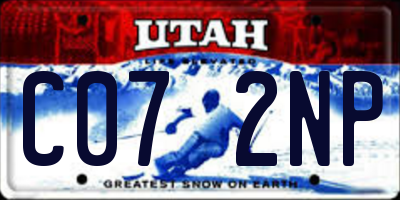 UT license plate C072NP