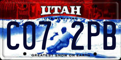 UT license plate C072PB