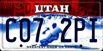 UT license plate C072PI