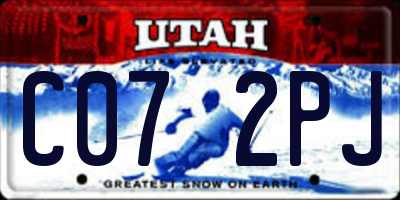 UT license plate C072PJ