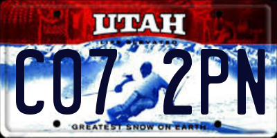 UT license plate C072PN