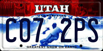 UT license plate C072PS