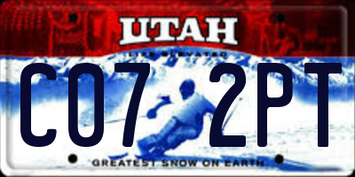 UT license plate C072PT