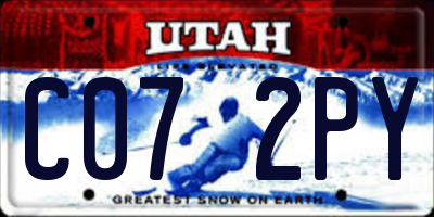 UT license plate C072PY