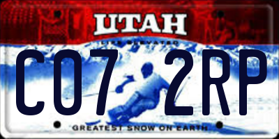 UT license plate C072RP
