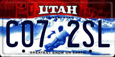UT license plate C072SL