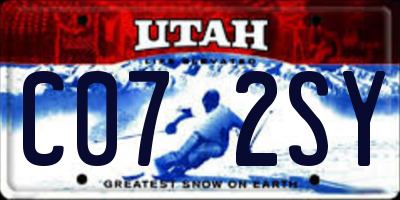 UT license plate C072SY