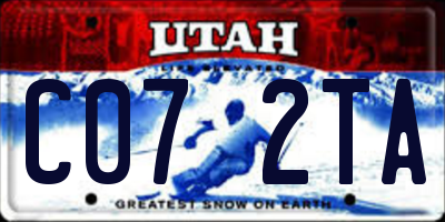 UT license plate C072TA