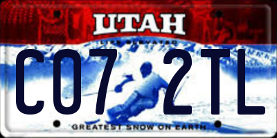 UT license plate C072TL