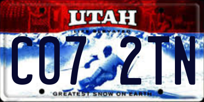 UT license plate C072TN