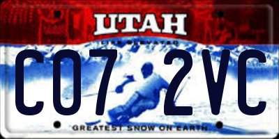 UT license plate C072VC