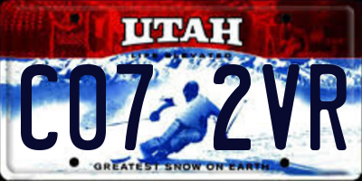 UT license plate C072VR