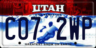 UT license plate C072WP