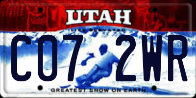 UT license plate C072WR