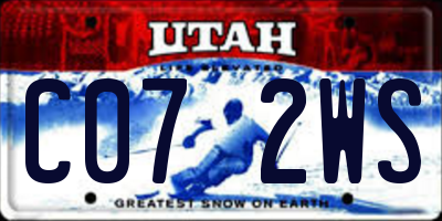 UT license plate C072WS