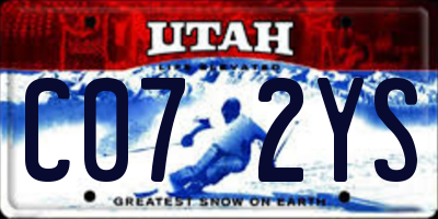 UT license plate C072YS