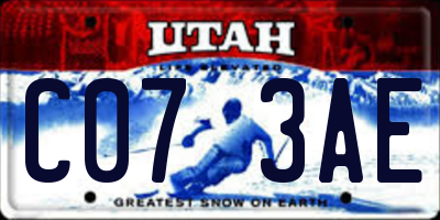 UT license plate C073AE