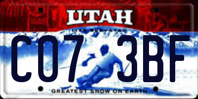 UT license plate C073BF