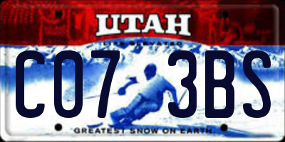 UT license plate C073BS