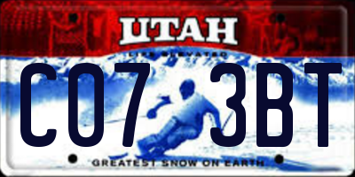 UT license plate C073BT
