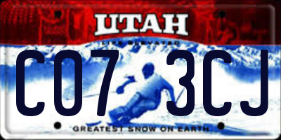 UT license plate C073CJ
