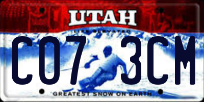 UT license plate C073CM