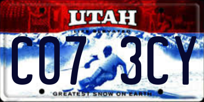 UT license plate C073CY