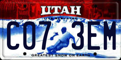 UT license plate C073EM