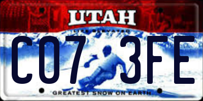 UT license plate C073FE
