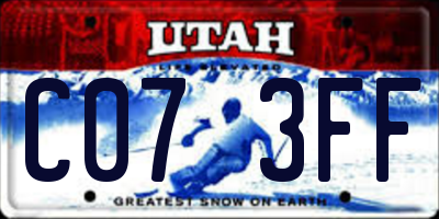 UT license plate C073FF