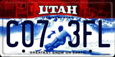 UT license plate C073FL