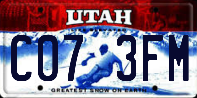 UT license plate C073FM