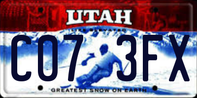 UT license plate C073FX