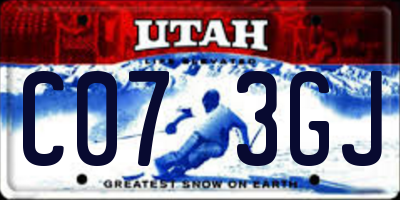 UT license plate C073GJ