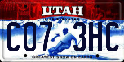 UT license plate C073HC