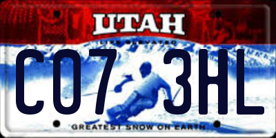 UT license plate C073HL