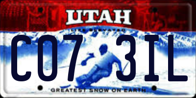 UT license plate C073IL