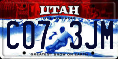UT license plate C073JM