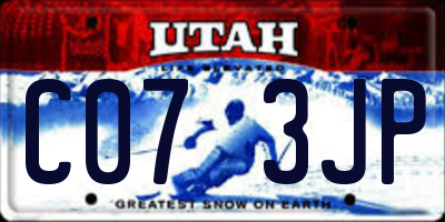 UT license plate C073JP