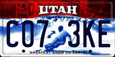 UT license plate C073KE