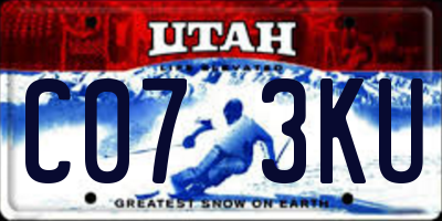 UT license plate C073KU