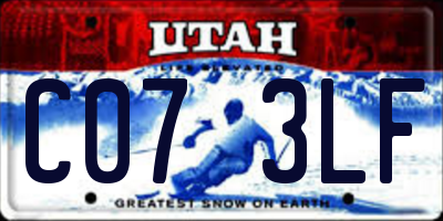 UT license plate C073LF