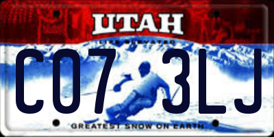 UT license plate C073LJ
