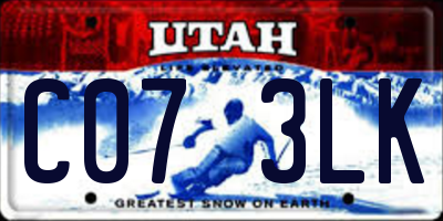 UT license plate C073LK