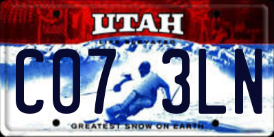 UT license plate C073LN