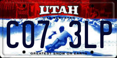 UT license plate C073LP