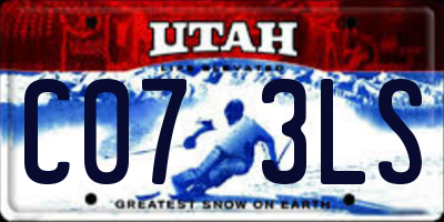 UT license plate C073LS