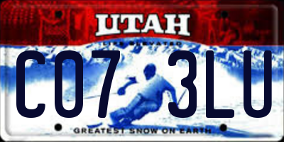 UT license plate C073LU