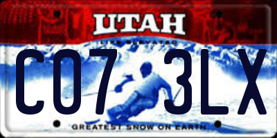 UT license plate C073LX