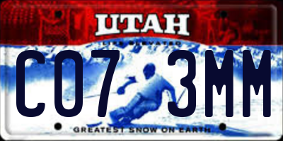 UT license plate C073MM